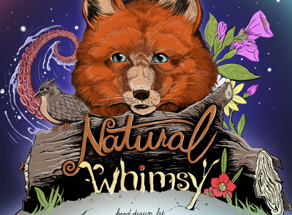 Thumbnail for Natural Whimsy -- A coloring book featuring hand-drawn nature themed illustrations by Stephen Fox